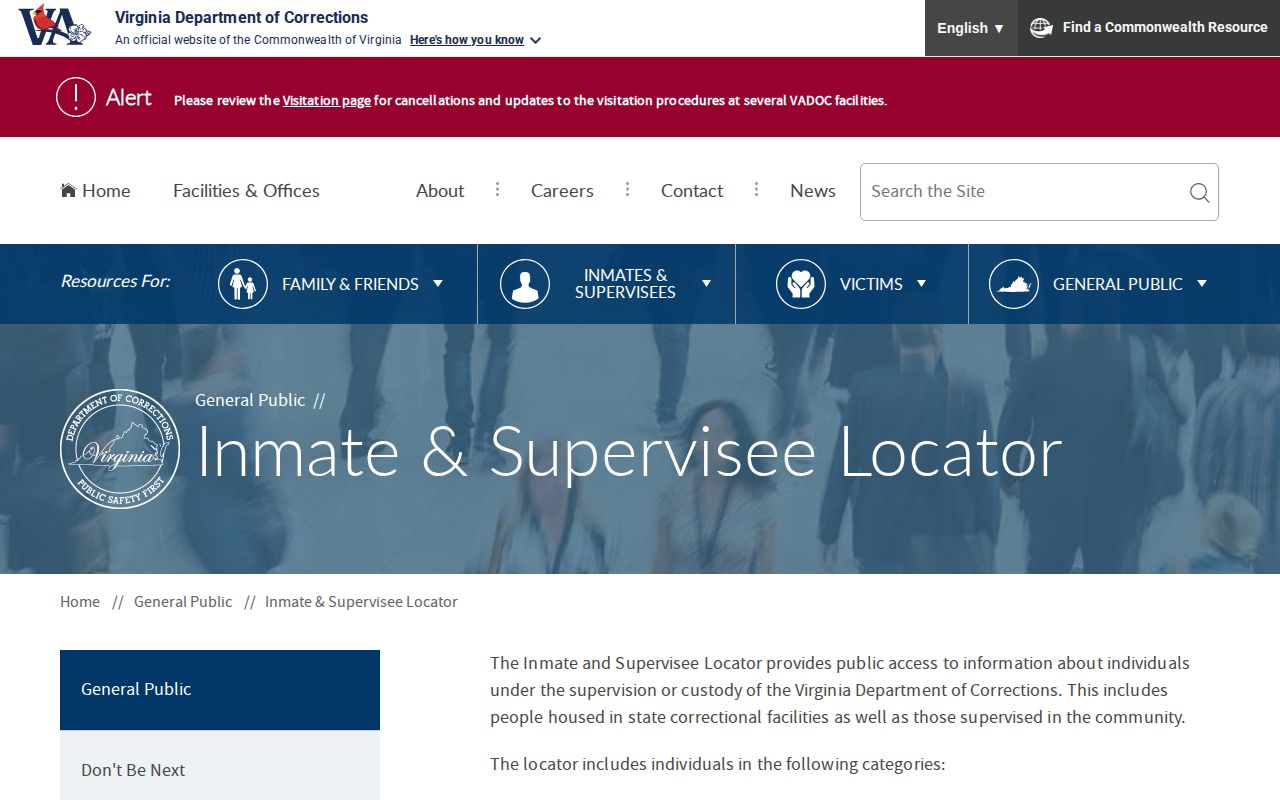 Henry County released inmate VADOC search form