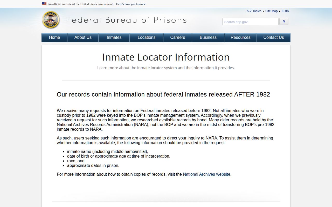 Henry County federal released inmate record limits